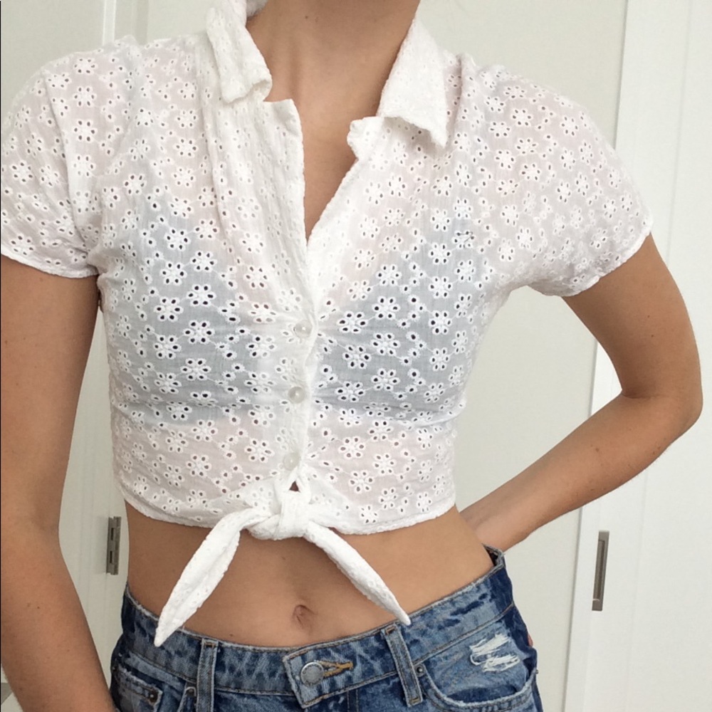 White button-up tee from Urban!